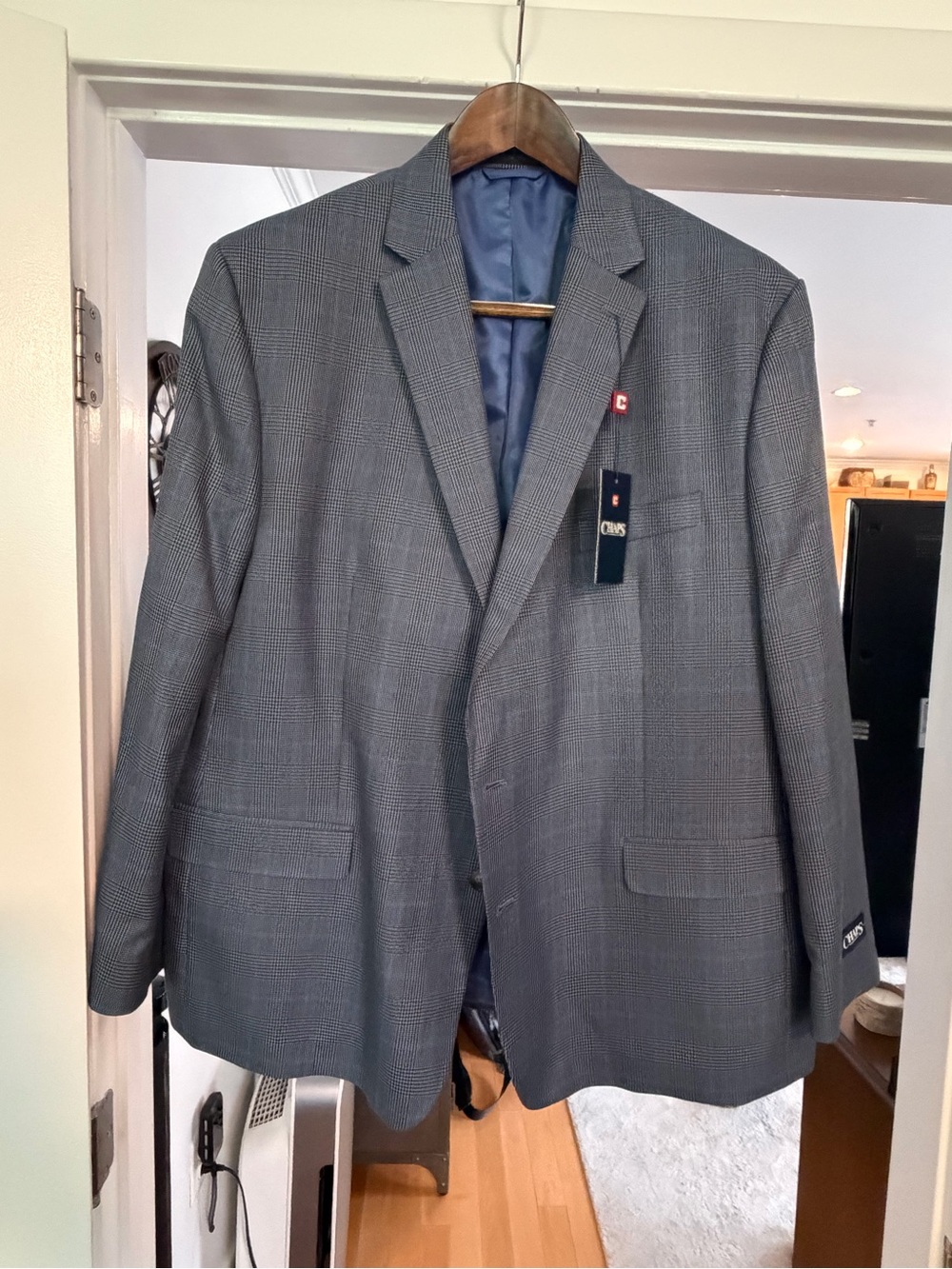 Chaps Men’s Blue Houndstooth Sport Coat | Size 50R | NWT